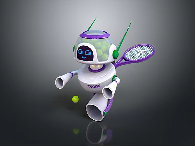 Industrial Robot Single Wheel Robot Double Wheel Robot Assistant Small Robot 3d model