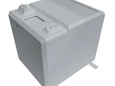 Gray Industrial Shredding Machine With Top Loading Slot And Sturdy Base 3d model