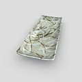 Elegant Decorative Rectangular Plate With White And Brown Line Surface Pattern 3d model