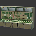 Industrial Control Panel With Multiple Panels Gauges Buttons Switches And Indicators