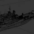 Chinese Coast Guard Ship With White Red Hull Blue Stripe And Deck Equipment