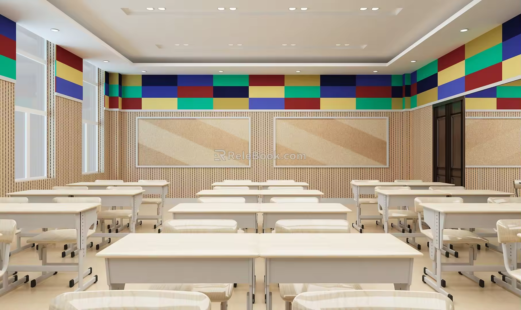 modern classroom 3d model