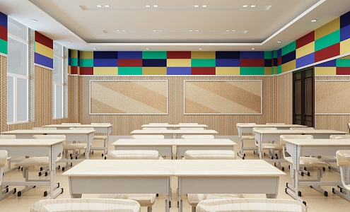 modern classroom 3d model