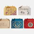 Traditional Chinese Style Daily Use Gift Boxes With Decorative Patterns And Assorted Colors 3d model