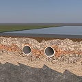 Cross Section of Geological Analysis Bottom Information Profile 3d model