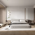 Modern Minimalist Bedroom Interior Design With Wooden Accents Platform Bed And Area Rug