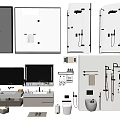 Modern Bathroom Vanity Interior With Countertop Mirror Faucet And Storage Cabinets