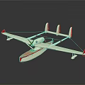 Vintage Red And White Seaplane Model With Floats And Wing Design