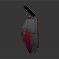 Red And Gray Mechanical Equipment With Extended Top Panel And Compact Structure