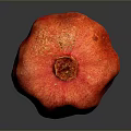 Ripe Juicy Red Whole Pomegranate Fruit On Dark Background With Reflection