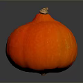 Vibrant Fresh Orange Pumpkin With Round Shape Smooth Texture On Dark Background