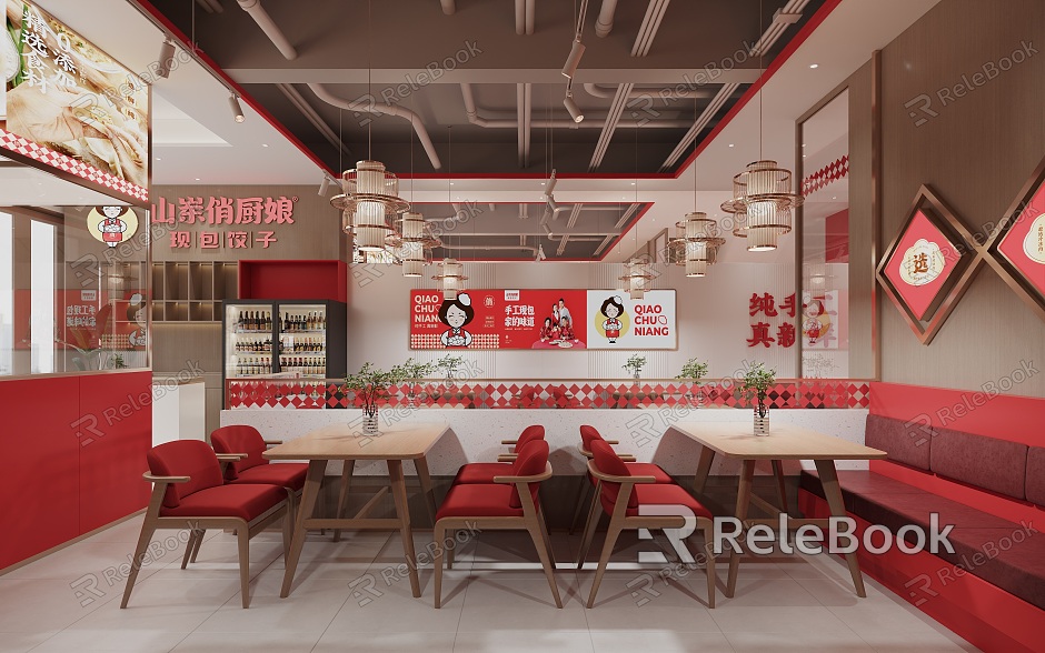 fast food restaurant lobby model