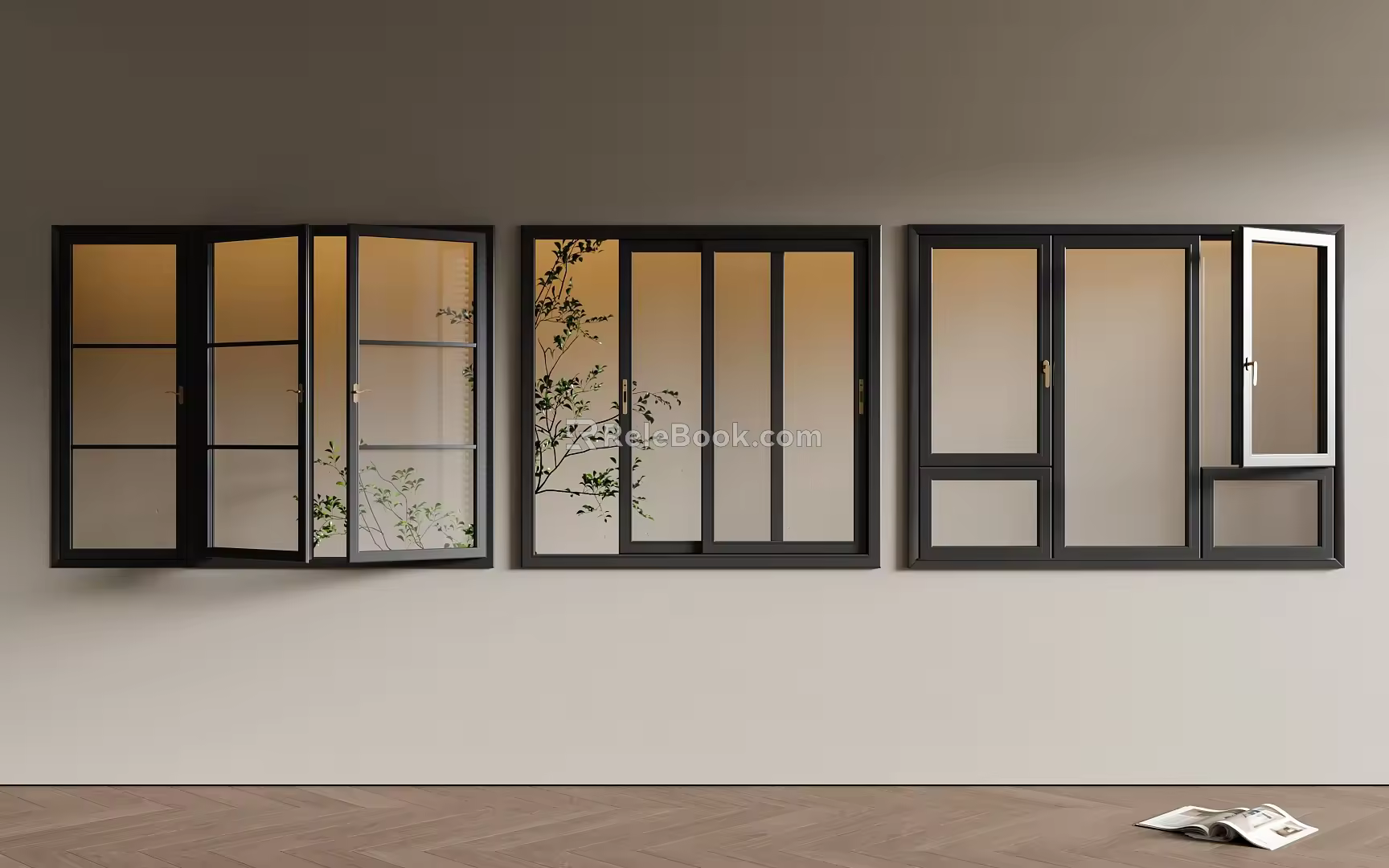 Modern windows casement window sliding window 3d model