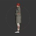 Man Wearing Red Cap Light Blue Shirt And Beige Long Coat With Arms Outstretched