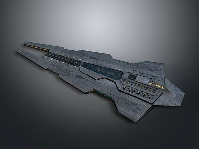 Futuristic Sleek Starship 3D Model With Advanced Design And Detailed Structure For Space Exploration 3d model