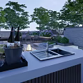 Modern Courtyard Garden 3d model