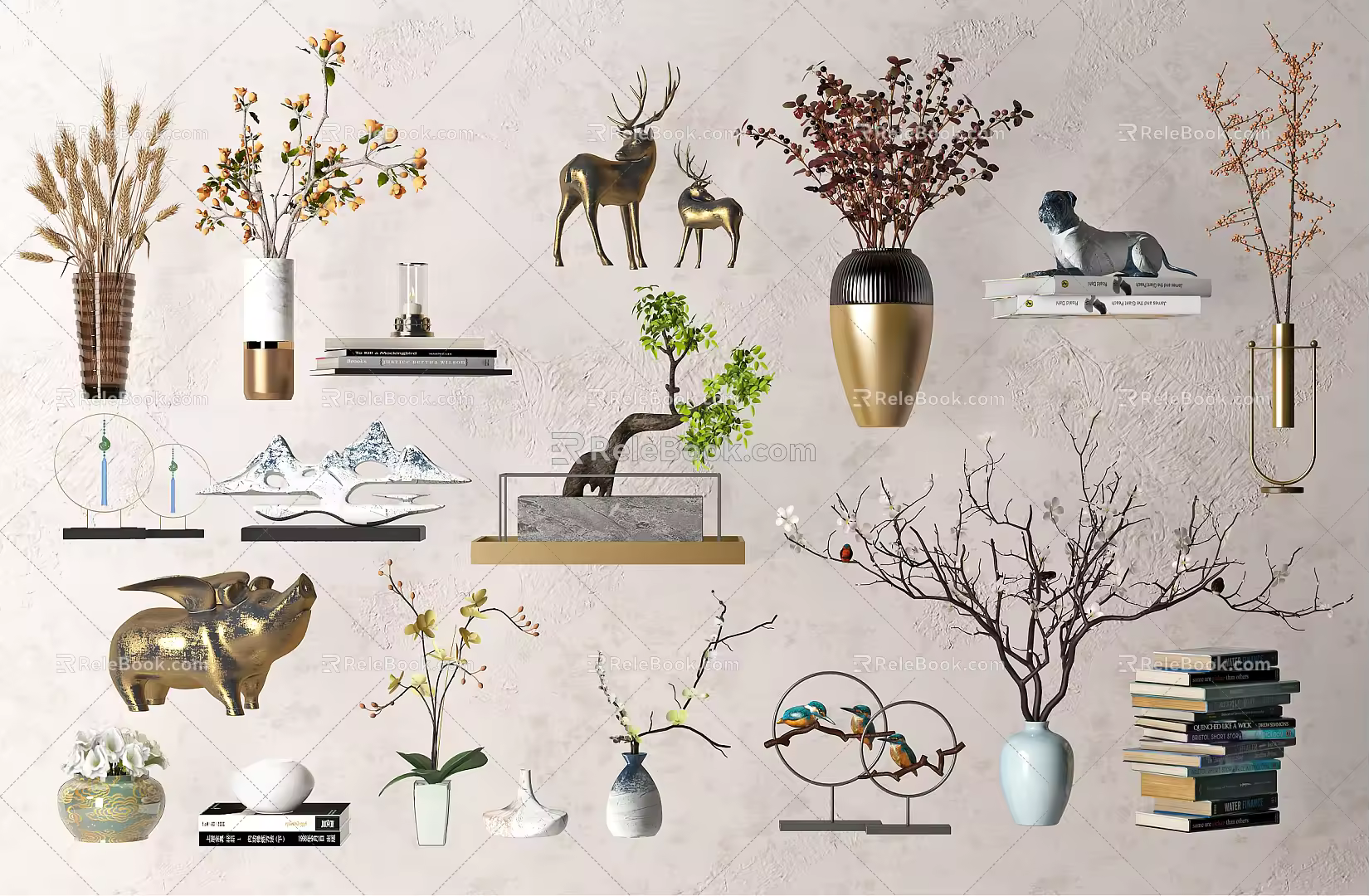 Modern Ornaments Combination Decorations Display Artwork 3d model