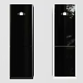 Modern Black Double Door Refrigerators With Digital Display For Home Kitchen Use