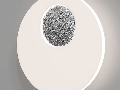 Modern White Circular Wall Lamp With Textured Center And Minimalist Smooth Frame Design 3d model