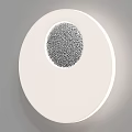 Modern White Circular Wall Lamp With Textured Center And Minimalist Smooth Frame Design