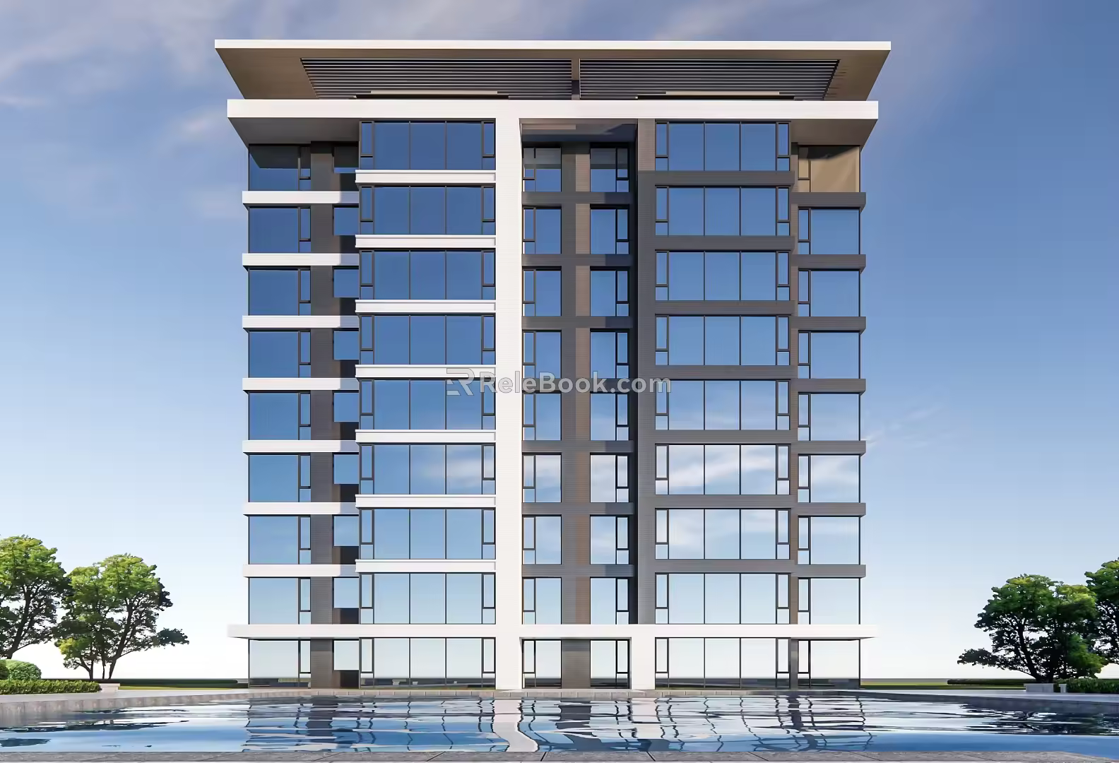 Modern Residential Building Simple Multi-storey Residence 3d model