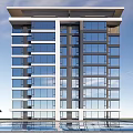Modern Residential Building Simple Multi-storey Residence 3d model