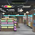 Traditional Style Department Store Interior With Lanterns Shelves Cash Registers And Product Displays