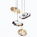 Modern Elegant Shell Shaped Chandelier With Transparent Hanging Decorative Elements 3d model