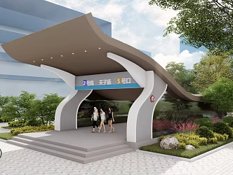Modern subway entrance 3d model