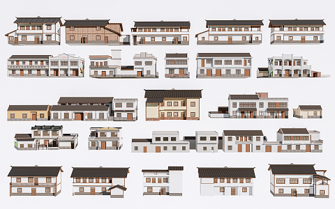 New Chinese Style Folk House Rural Folk House Homestay Building Rural Building Self-built House Beautiful Countryside 3d model