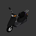 Modern Black Scooter With Illuminated Headlight Rearview Mirrors And Black Seat