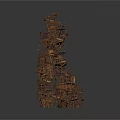Creative Wooden Chairs Stacked to Form an Artistic Furniture Tower Display Structure