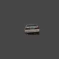 Rear View Of Dusty White Police Car With Exterior Police Lights And Badge