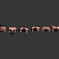 Shirtless Men In Various Poses With Black Shorts On Reflective Floor