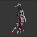 Modern Water Vehicle With Large Red And Black Propulsion Wheel And Futuristic Design
