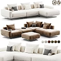 Modern Two Seater Sofa With Comfortable Cushions And Multiple Color Options 3d model