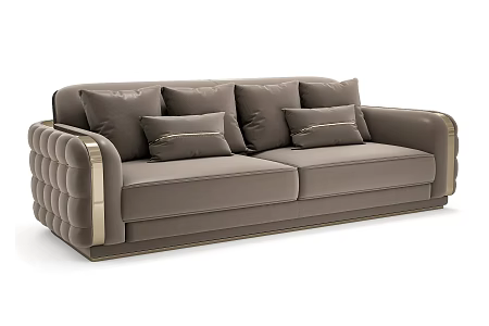 Modern Light Luxury Multiplayer Sofa 3d model