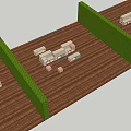 Outdoor Chair On Wooden Decking With Green Hedge And People Sitting Comfortably