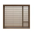 Brown Wooden Window Blinds With Slatted Design For Home Decoration