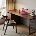 Quiet Ancient Style Desk and Chair Solid Wood Computer Desk and Chair Solid Wood Single Chair Writing Desk Learning Desk and Chair Office Desk and Chair Finished Desk Computer Decoration Combination 3d model