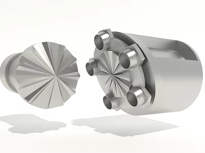 Stainless Steel Mechanical Components With Radial Patterns And Bolted Design 3d model