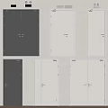 Fire Safety Equipment with Black White Single Double Doors Design Features 3d model
