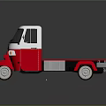 Red And White Tricycle Truck With Flatbed Cargo Area And Simple Design