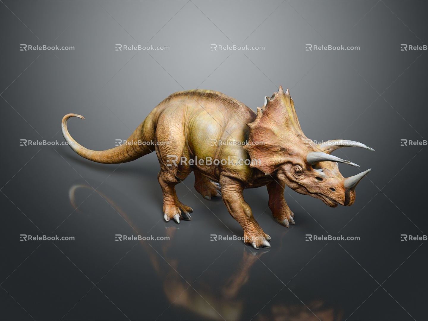 Dinosaur Jurassic Pterosaur Long-necked Tyrannosaurus Tyrannosaurus Stegosaurus Bretosaurus Triceratops Shark Toothosaurus Ancient Animals 3d model