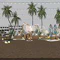 JD OPPO Outdoor Night Setup With String Lights Palm Trees And Screen