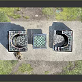 Outdoor Leisure Sofa Set with Mosaic Tile Design and Colorful Fragment Pattern