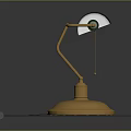 Elegant Table Lamp With Green Lampshade And Gold Base On Black Background