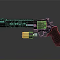 Fortishawk Revolver With Black Silver Finish Long Barrel Bullets And Red Accent Grip