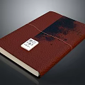 Brown Leather Notebook With Textured Cover Black Accent String Binding And White Label