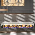 Modern Contemporary Fireplace Interior With Geometric Wall And Shadow Effects 3d model